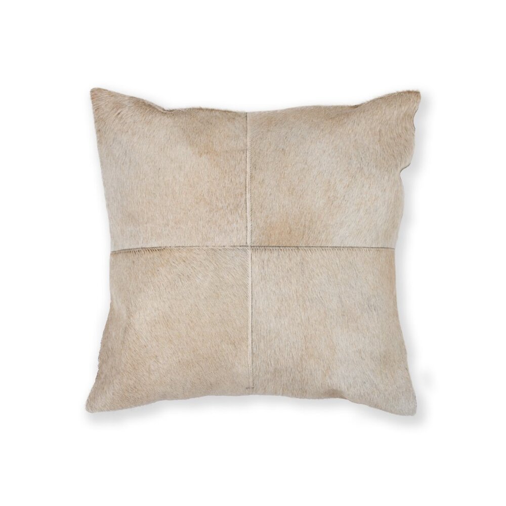 Natural Home Decor Torino Cowhide Pillow | 1-Piece | Natural | 18"x18"